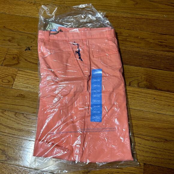 TrueFlies Manasota Chino Pant Rum Punch Coral Mens Size 38" x 30" NWT NEW - Picture 1 of 4